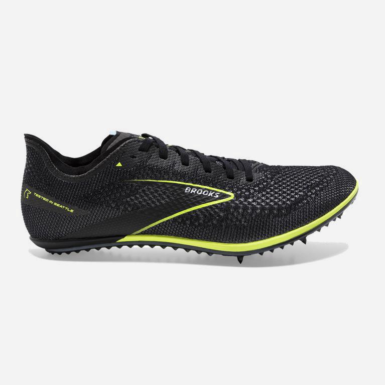 Brooks Elmn8 6 Mens Track & Cross Country Shoes Ireland Black/Nightlife/GreenYellow (MJZL-81964)